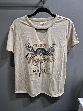 2 For $20 - Maurices Beige Nashville Graphic Short Sleeve Tee